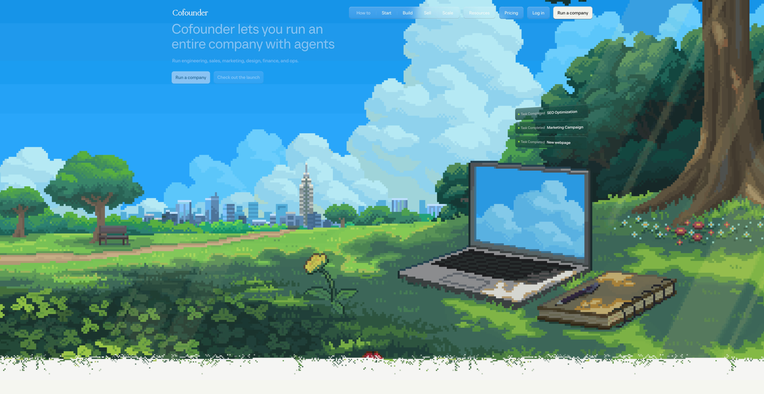 Cofounder lets you run an entire company with agents captured website design