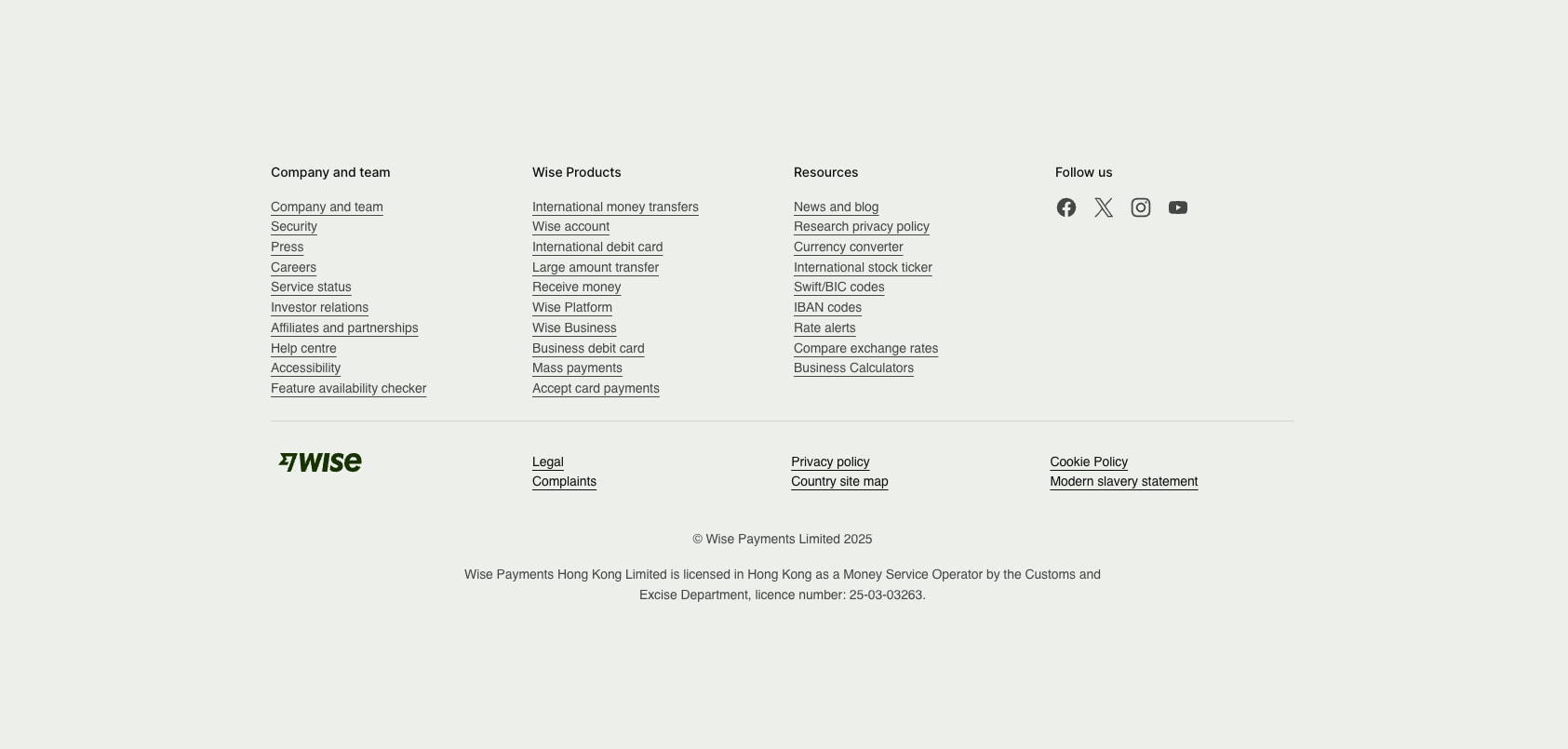Wise: The international account | Money without borders | Wise Hong Kong captured website design