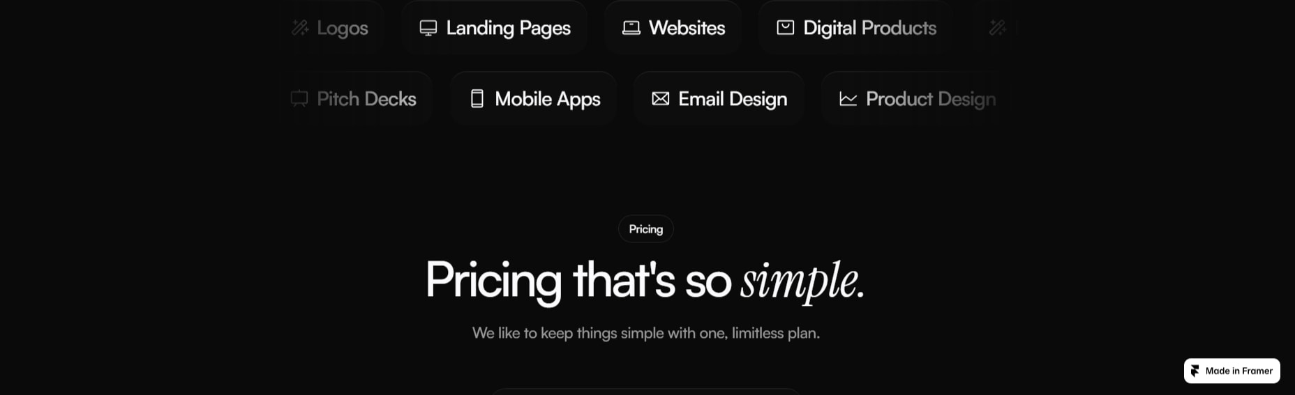 Limitless - Framer Website Template for Agencies captured website design