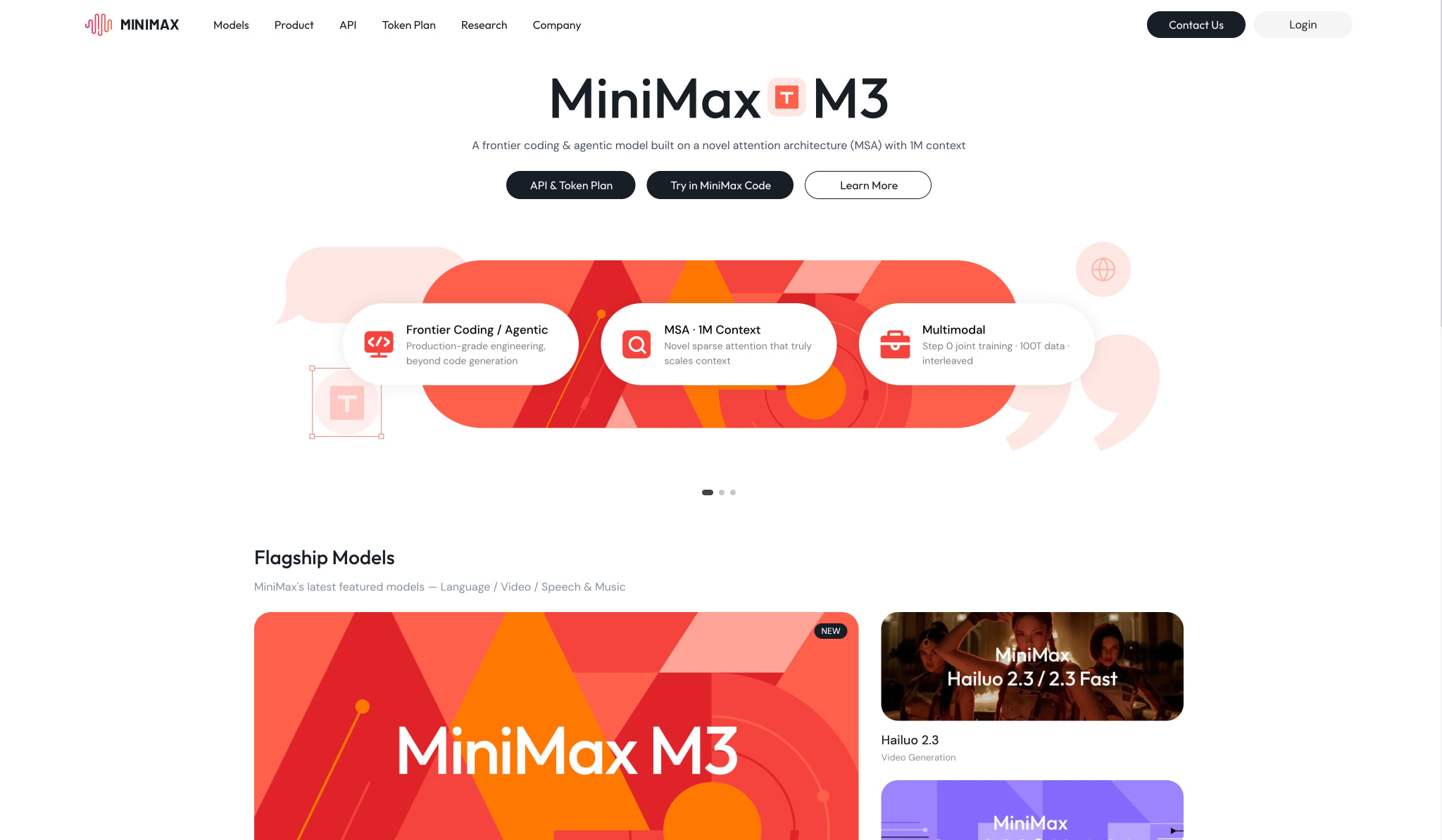 MiniMax captured website design