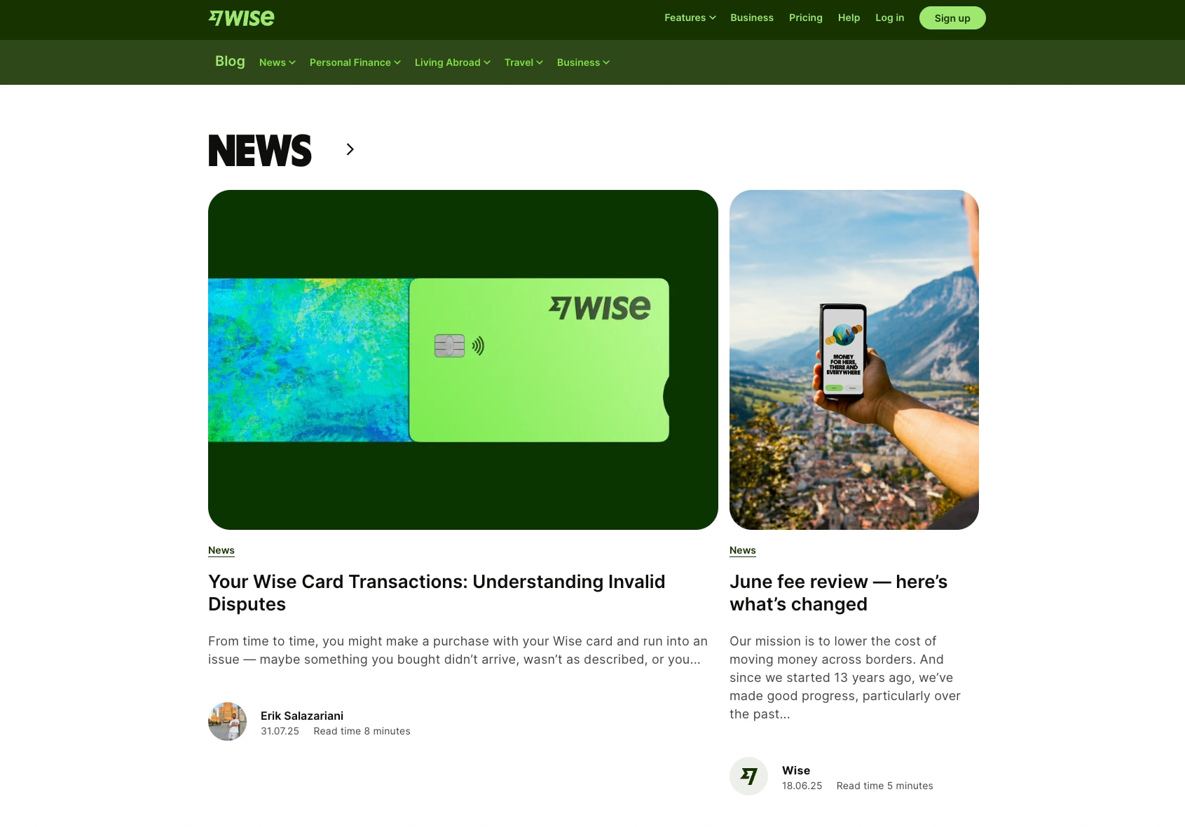 Hong Kong Blog - Wise captured website design