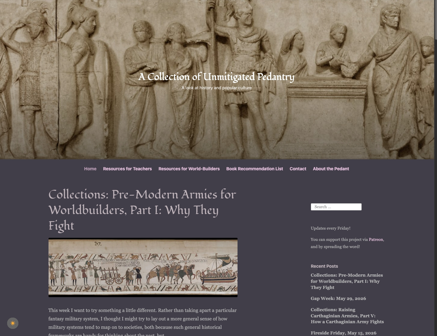 A Collection of Unmitigated Pedantry – A look at history and popular culture captured website design