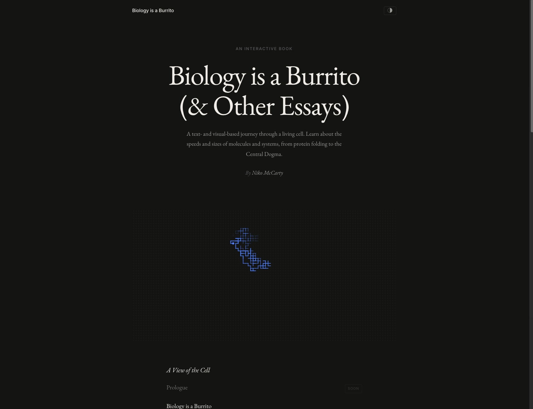 Biology is a Burrito (& Other Essays) captured website design