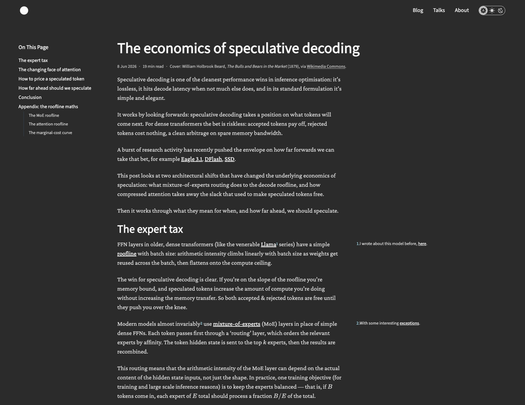 The economics of speculative decoding captured website design