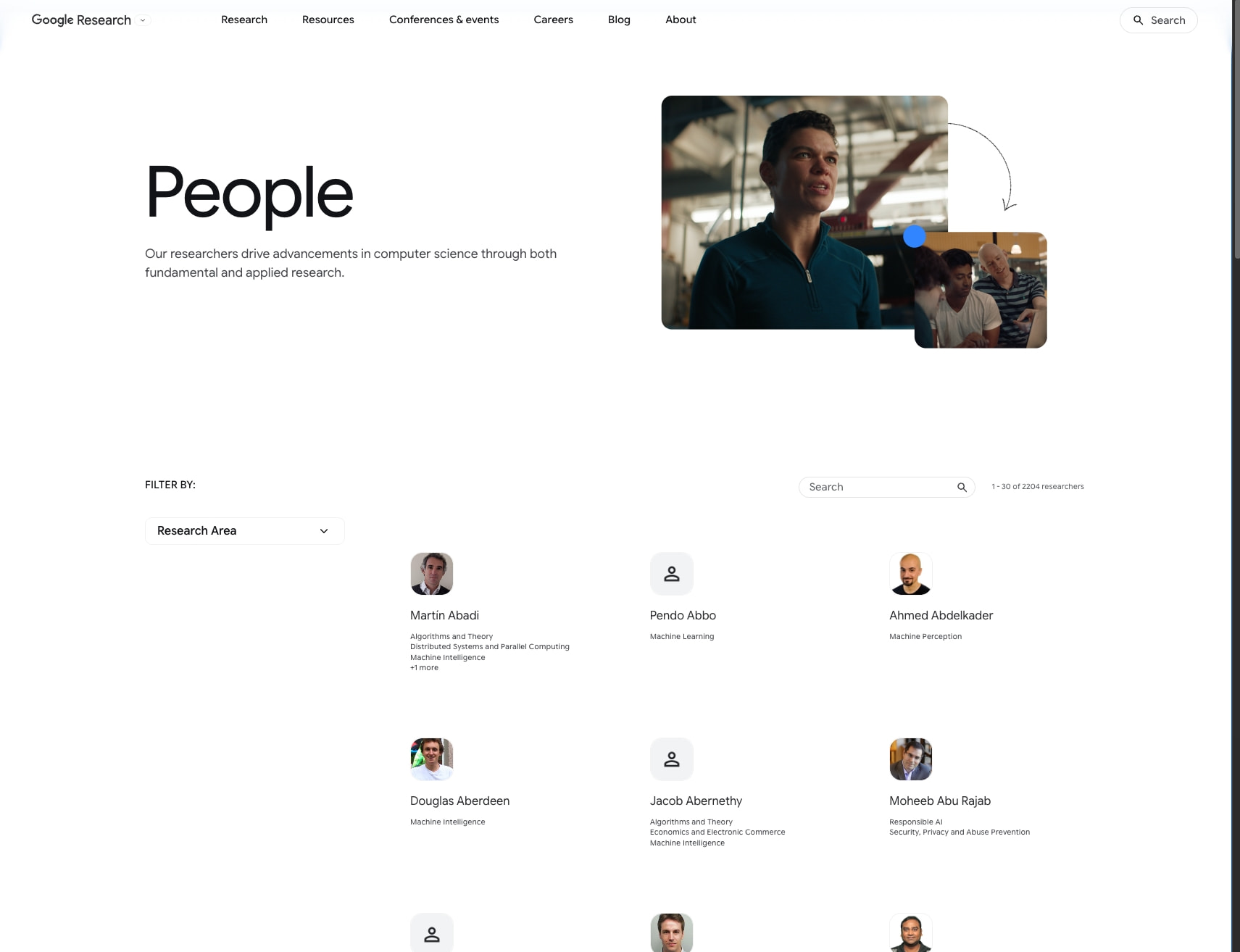 People – Google Research captured website design