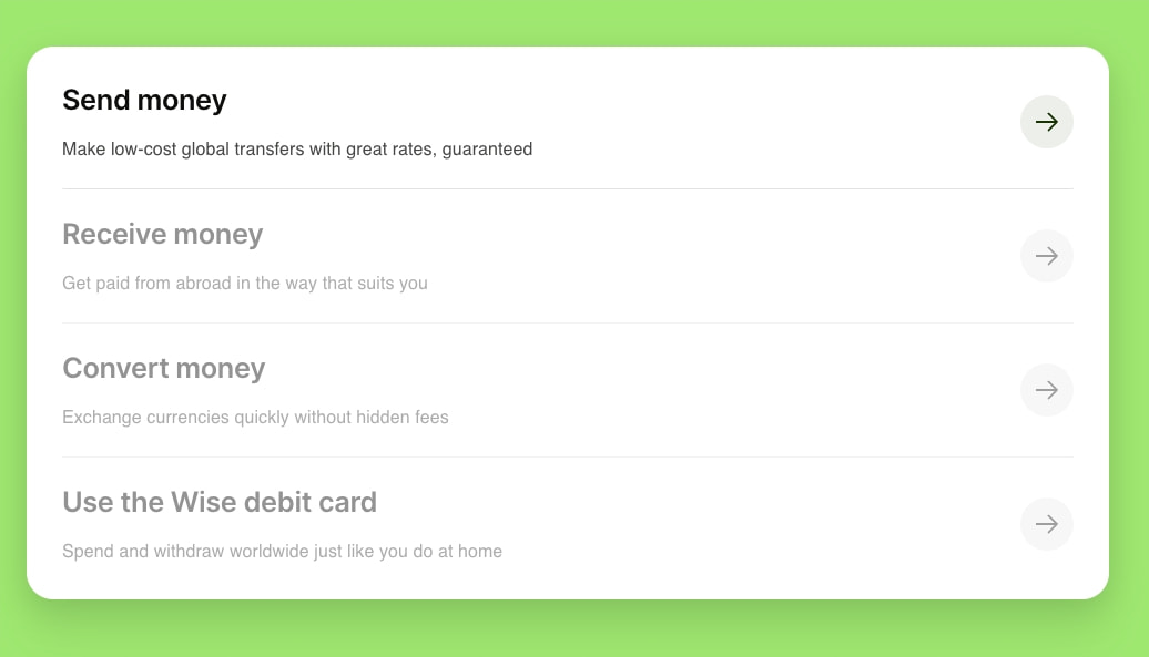 Wise Fees & Pricing: Only Pay for What You Use captured website design