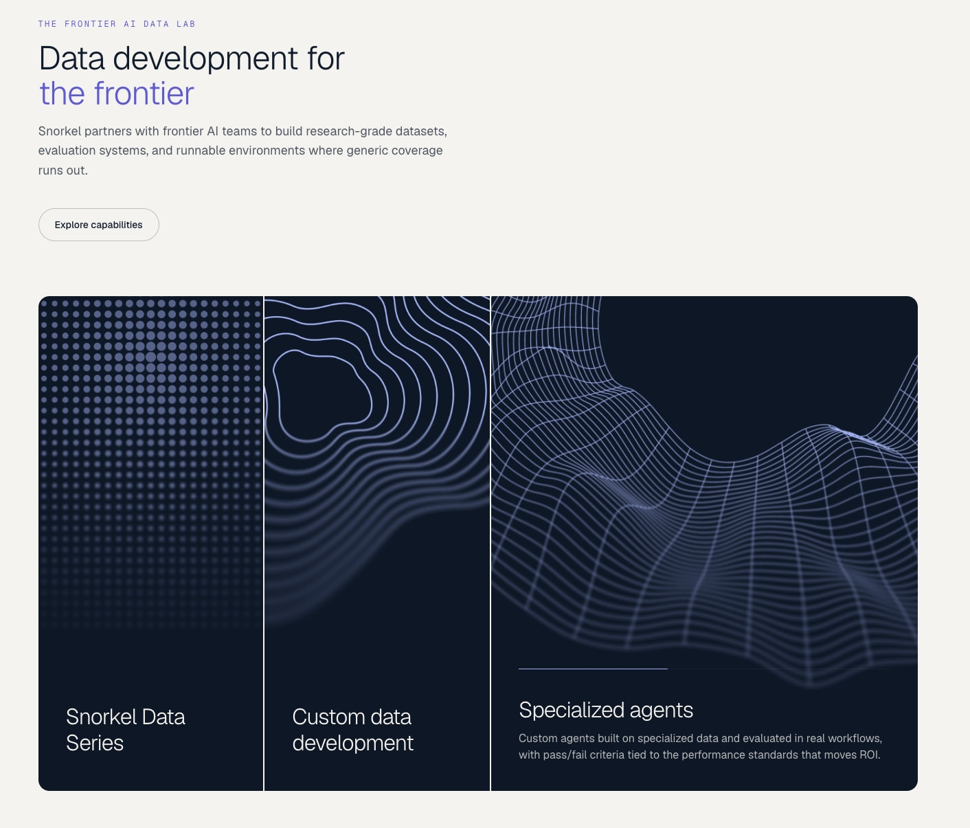 Snorkel AI captured website design