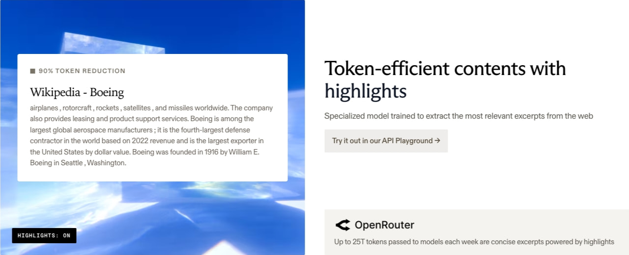 Exa captured website design