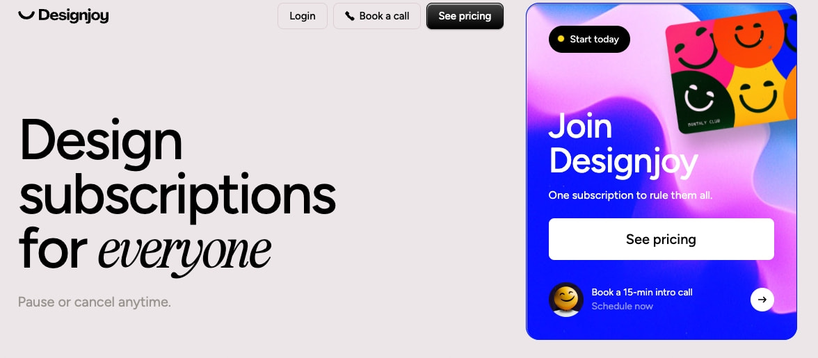 Designjoy - Design as a Subscription captured website design