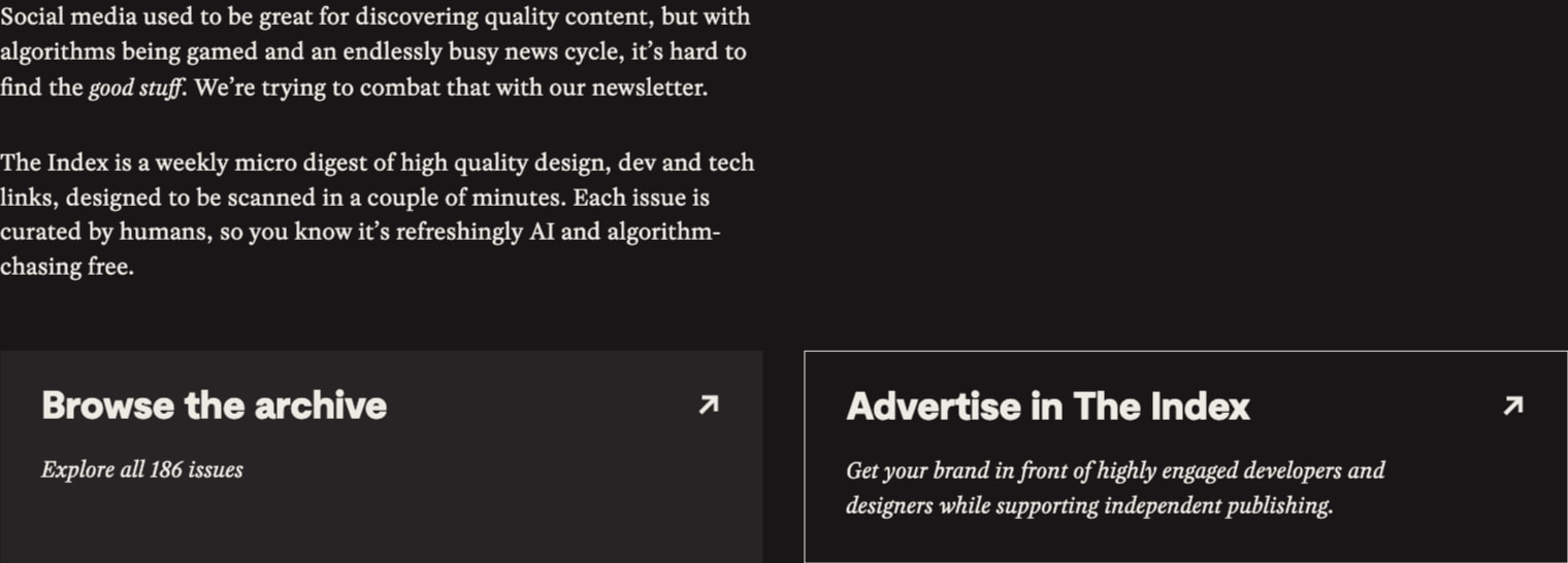 The Index - Piccalilli captured website design