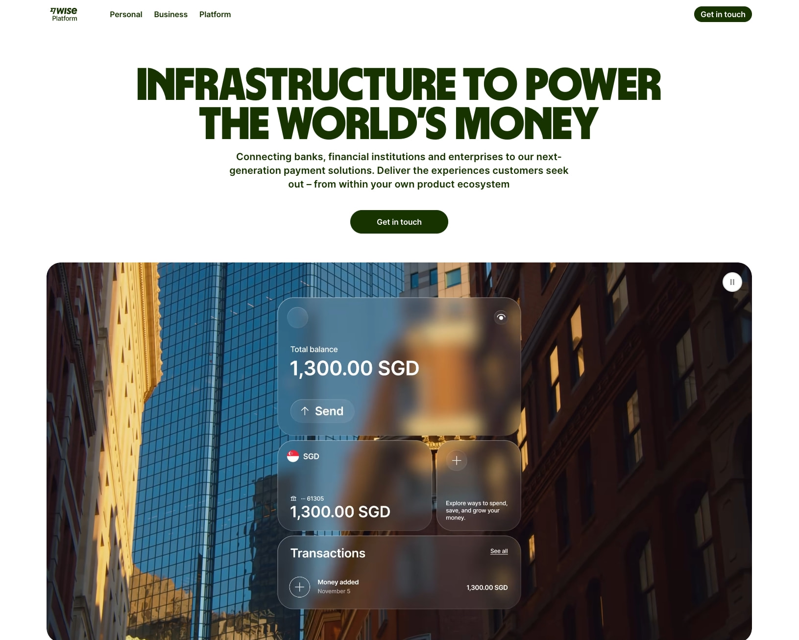 Wise Platform | Payments infrastructure to power the world’s money captured website design