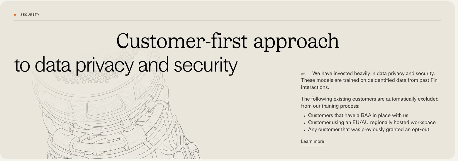 Fin Apex 1.0 — The best-performing model for customer service captured website design
