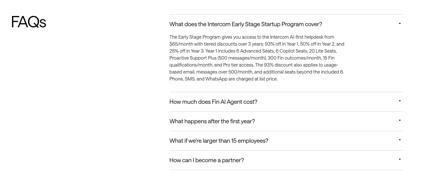 1 Year of Fin Free for Startups | Early Stage Startup Program captured website design
