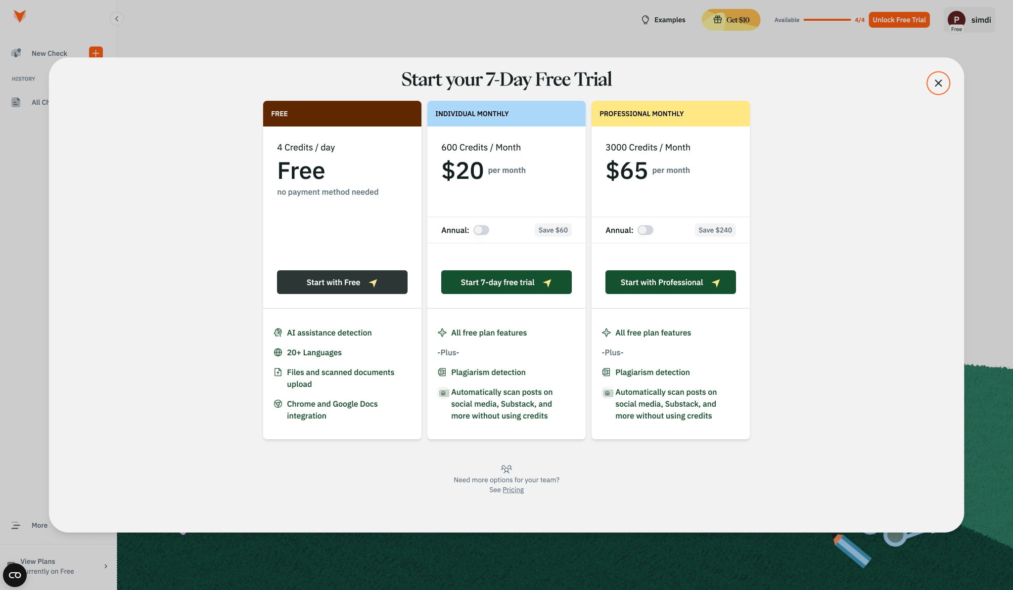 AI Detection Dashboard | Pangram Labs captured website design
