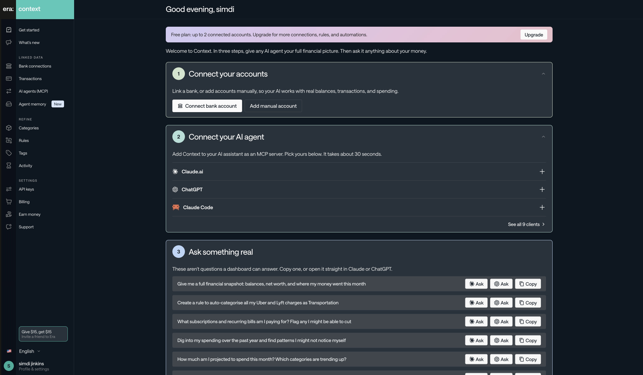 Get started — Era captured website design