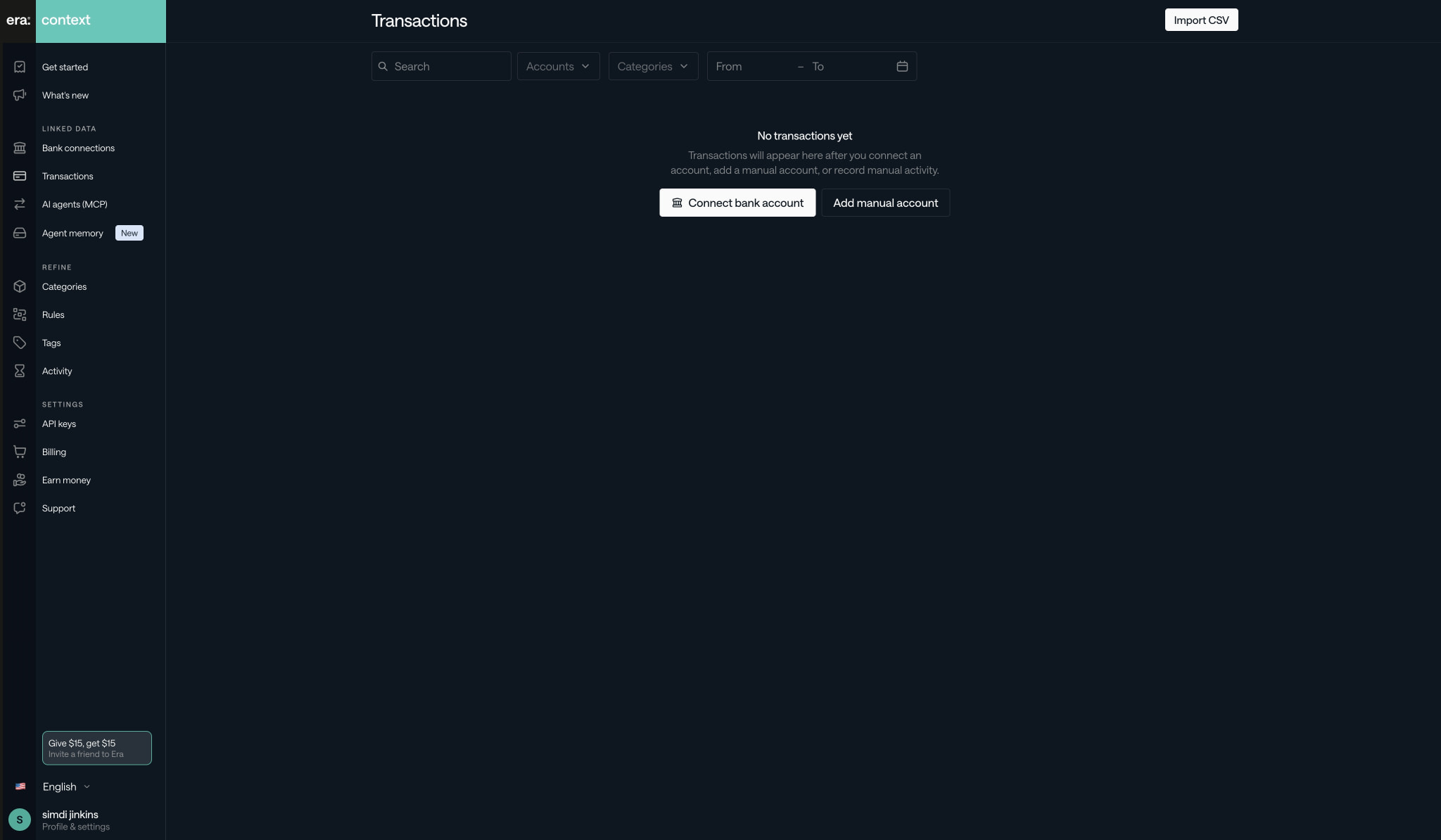 Transactions — Era captured website design
