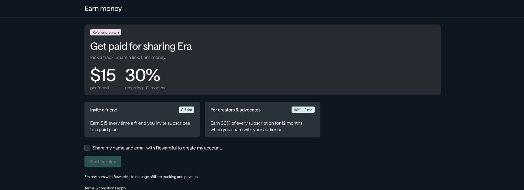 Referrals — Era captured website design