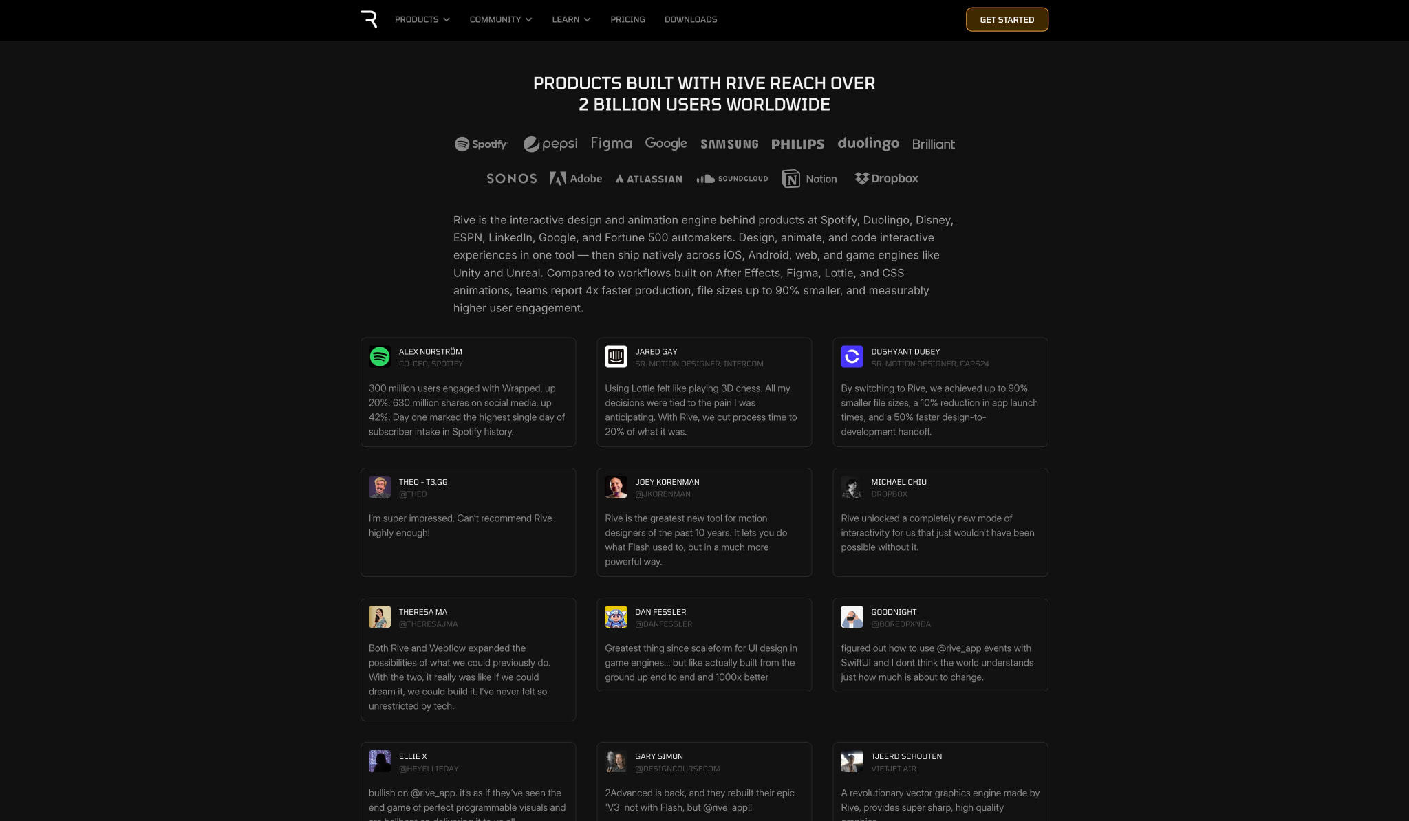 Rive — the interactive experience engine captured website design