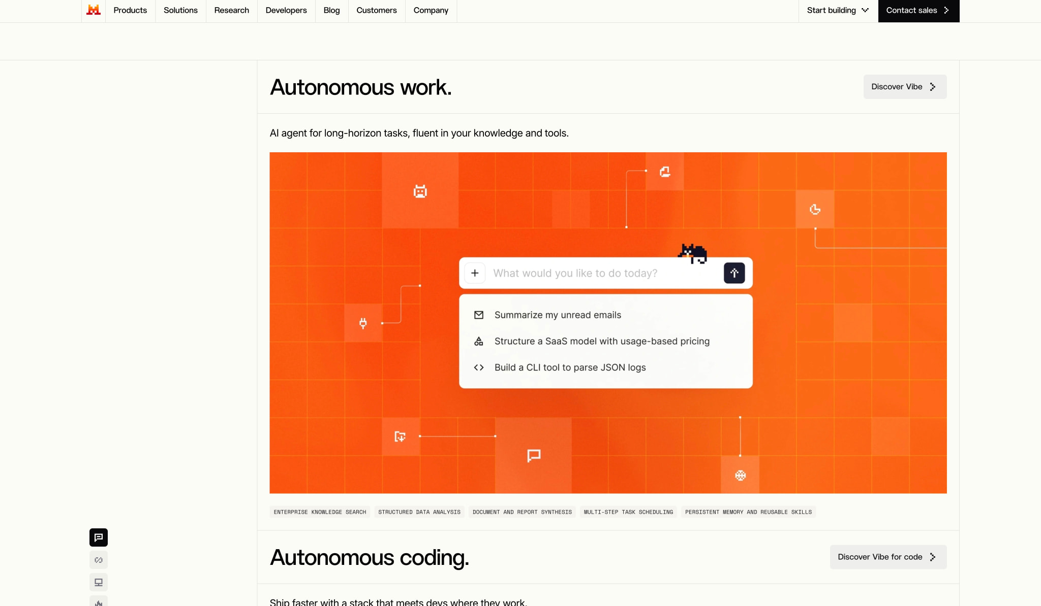 Frontier AI LLMs, assistants, agents, services | Mistral captured website design