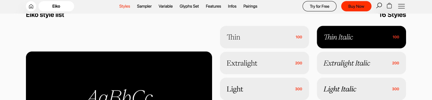 Eiko - An Elegant and Refined Serif - Free to Try Font – Pangram Pangram Foundry captured website design