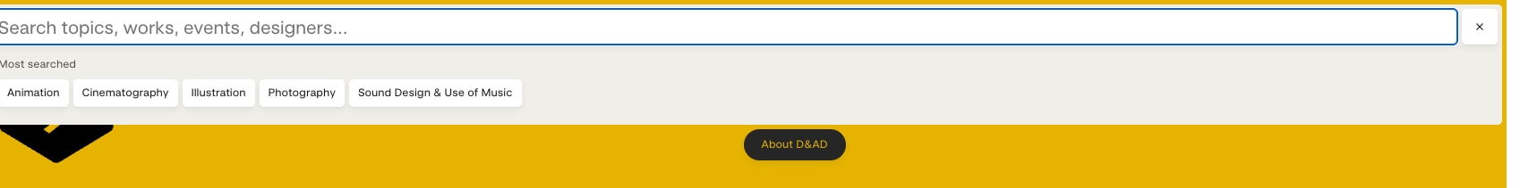 D&AD captured website design