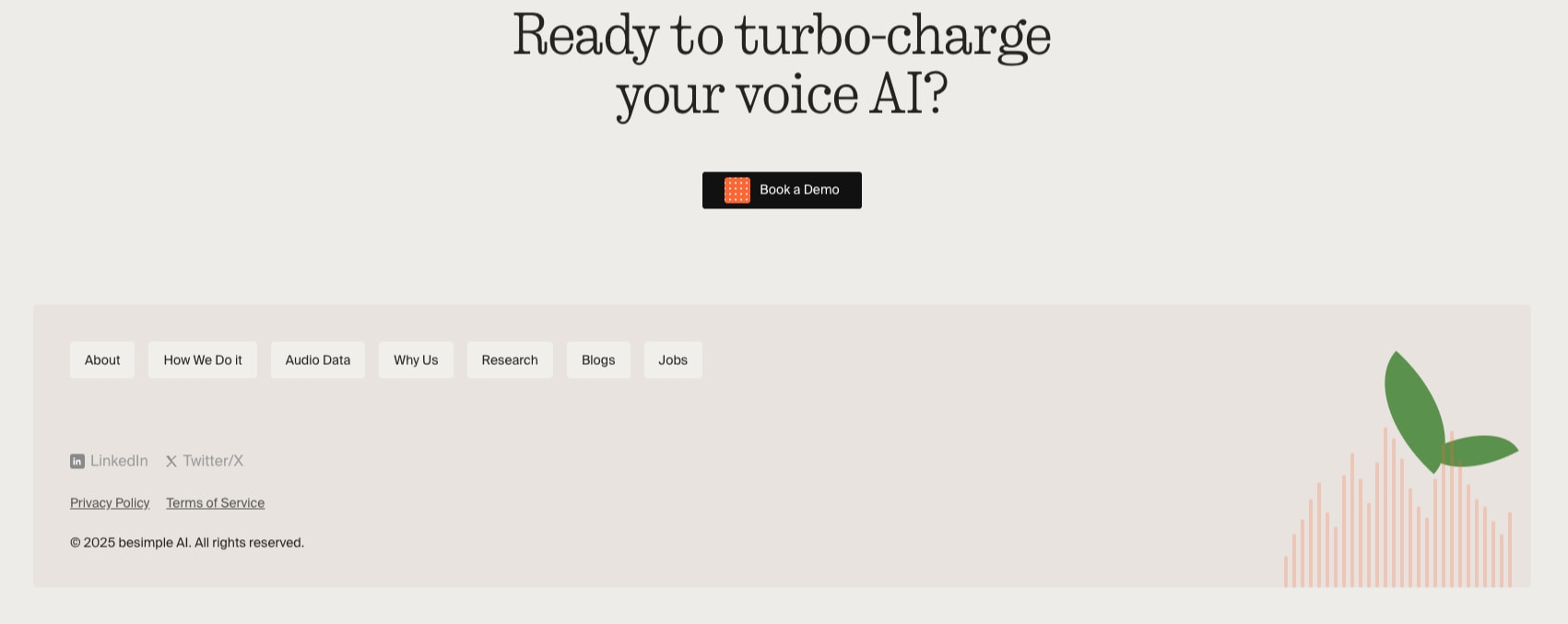 Besimple AI captured website design