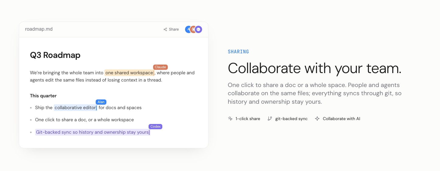 OpenKnowledge — Beautiful, AI-native markdown editor. captured website design