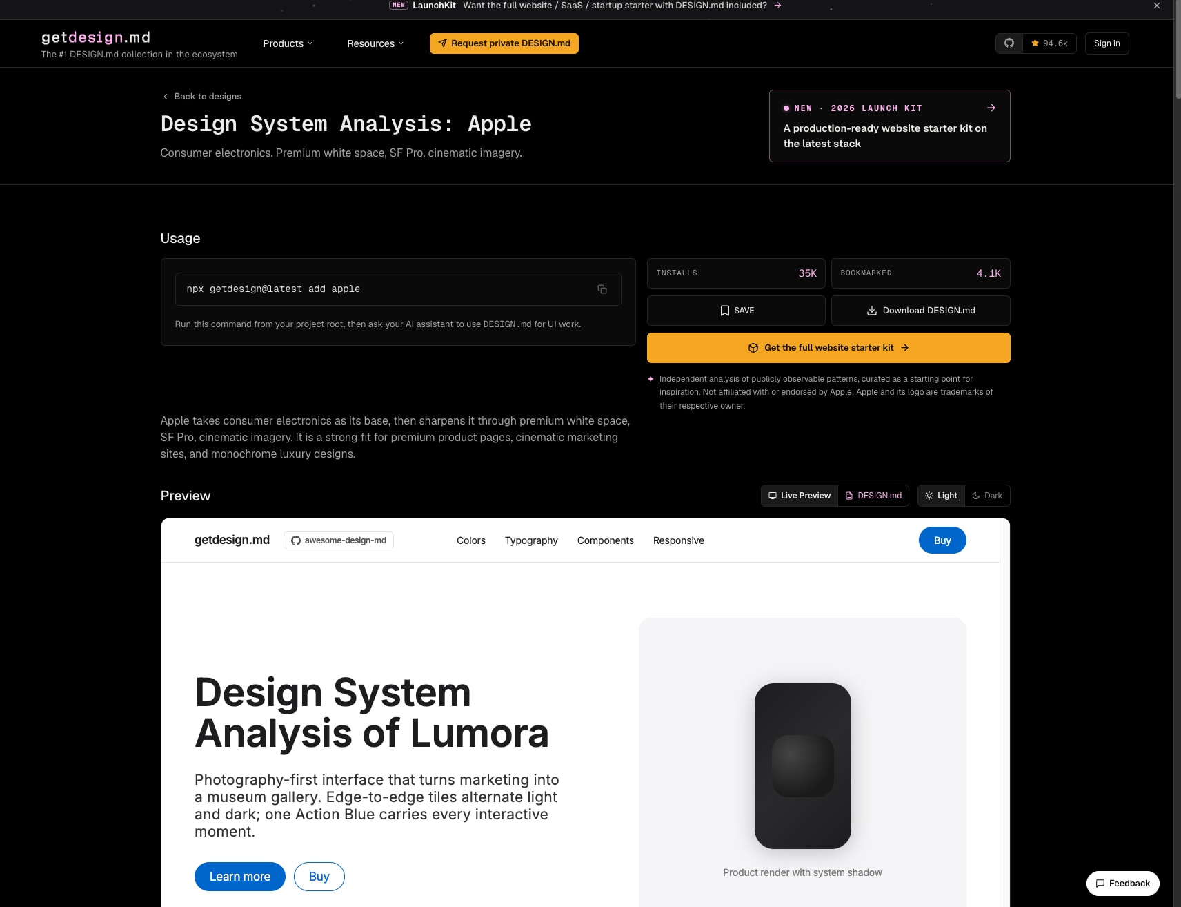 Design System Analysis: Apple captured website design