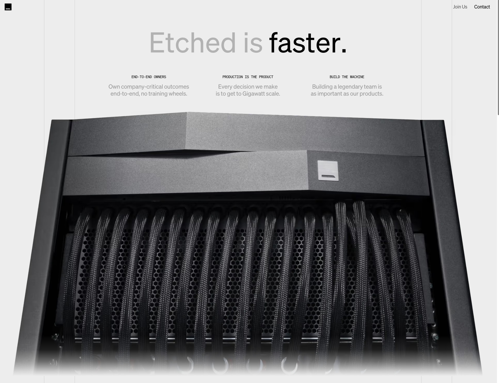 Join Us | Etched captured website design