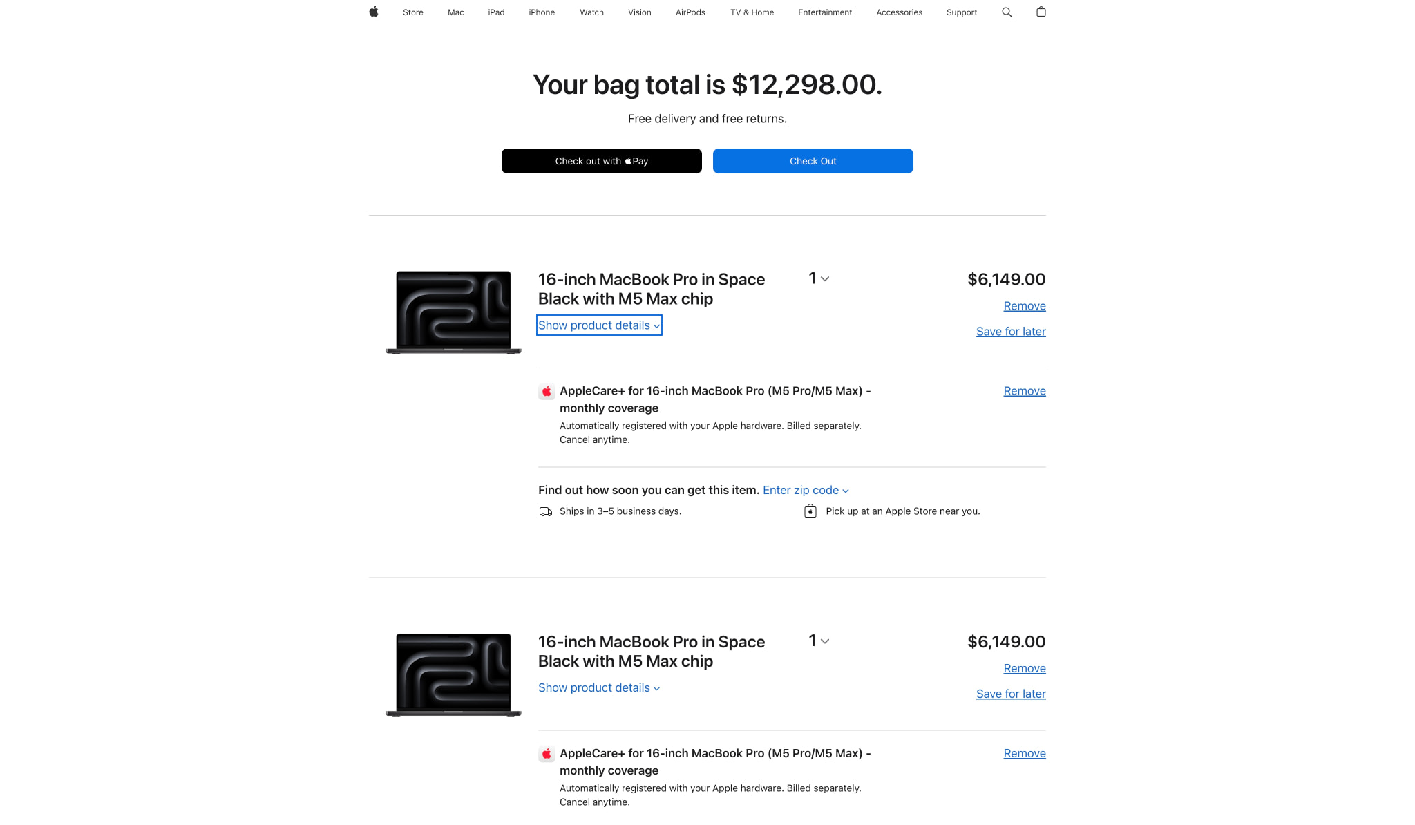 Bag - Apple captured website design