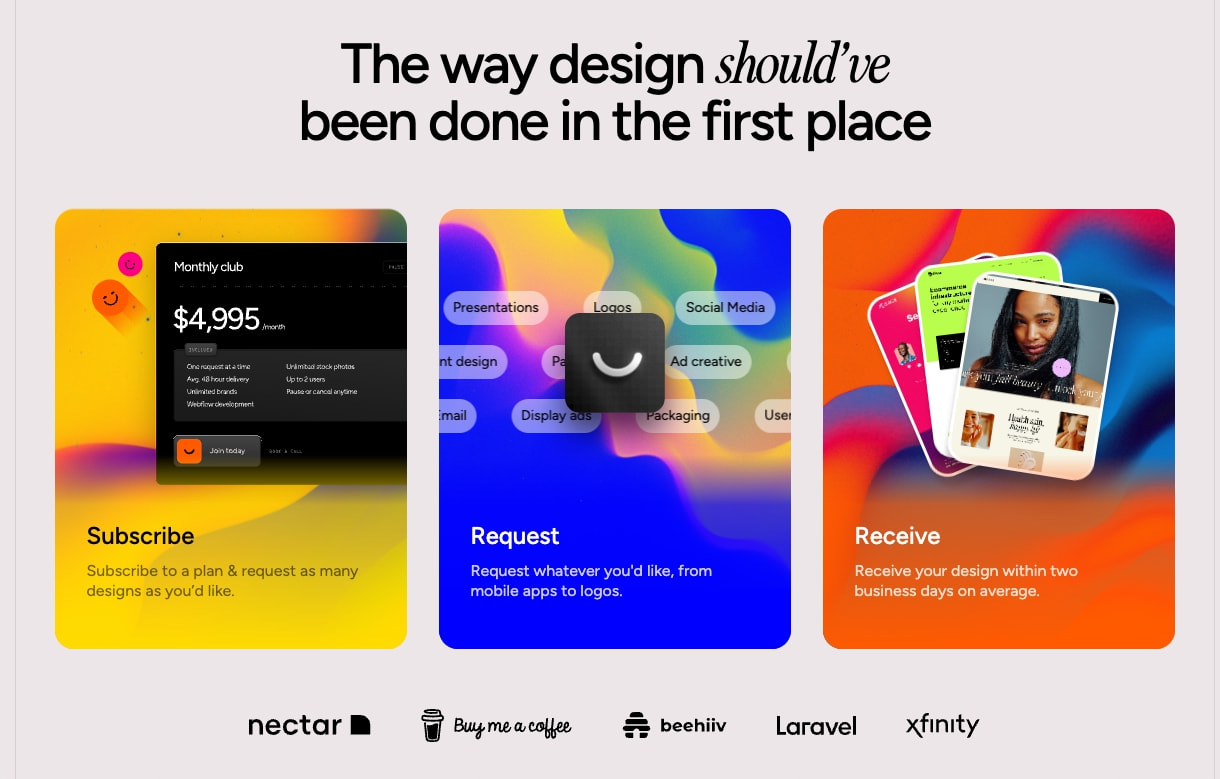 Designjoy - Design as a Subscription captured website design