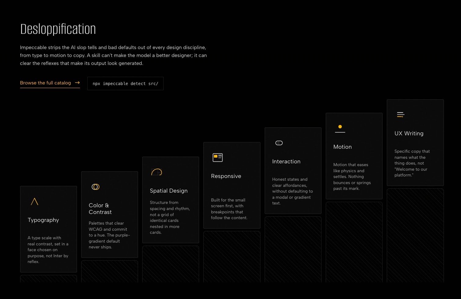 Impeccable: The missing upgrade to Anthropic's impeccable skill captured website design