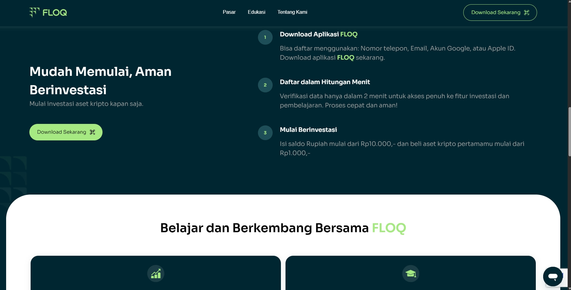 Platform Investasi Aset Kripto Terpercaya di Indonesia captured website design