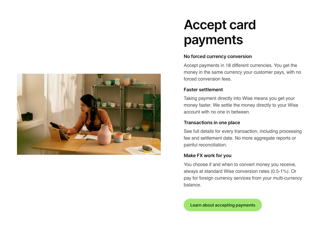 Receive international payments | Accept payments from overseas - Wise captured website design