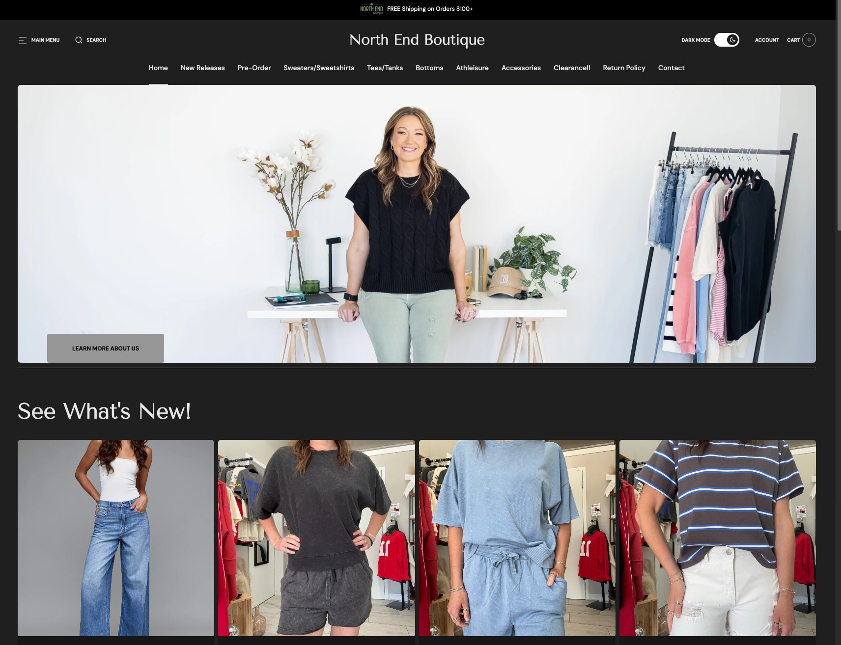 North End Boutique - Women's Clothing & Accessories Boutique captured website design