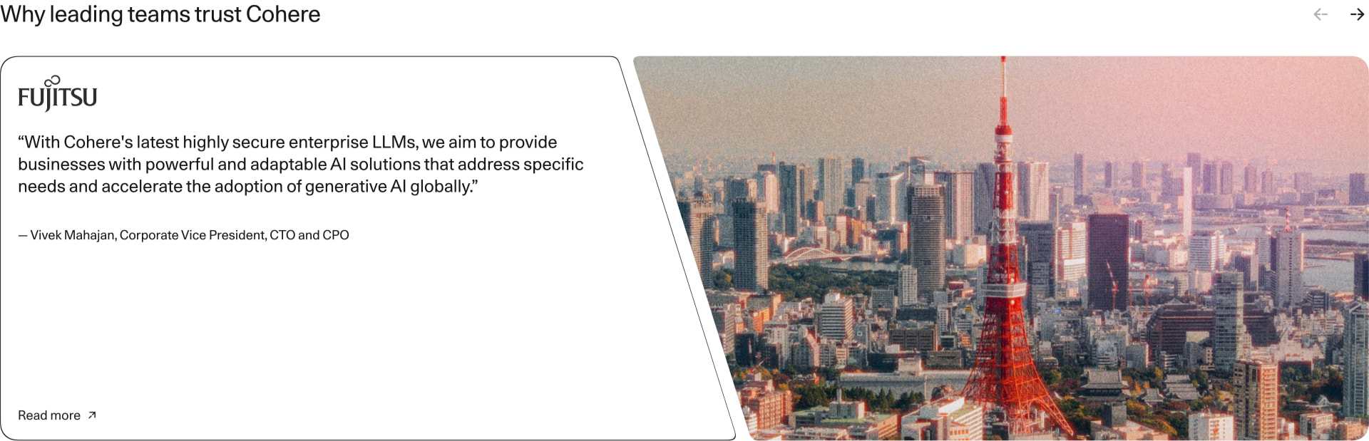 Enterprise AI: Private, Secure, Customizable | Cohere captured website design