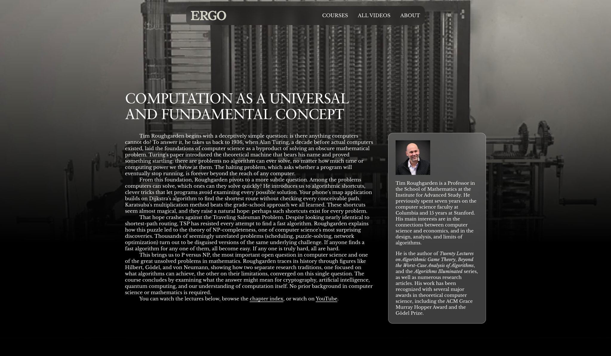 Computation as a Universal and Fundamental Concept — Ergo captured website design
