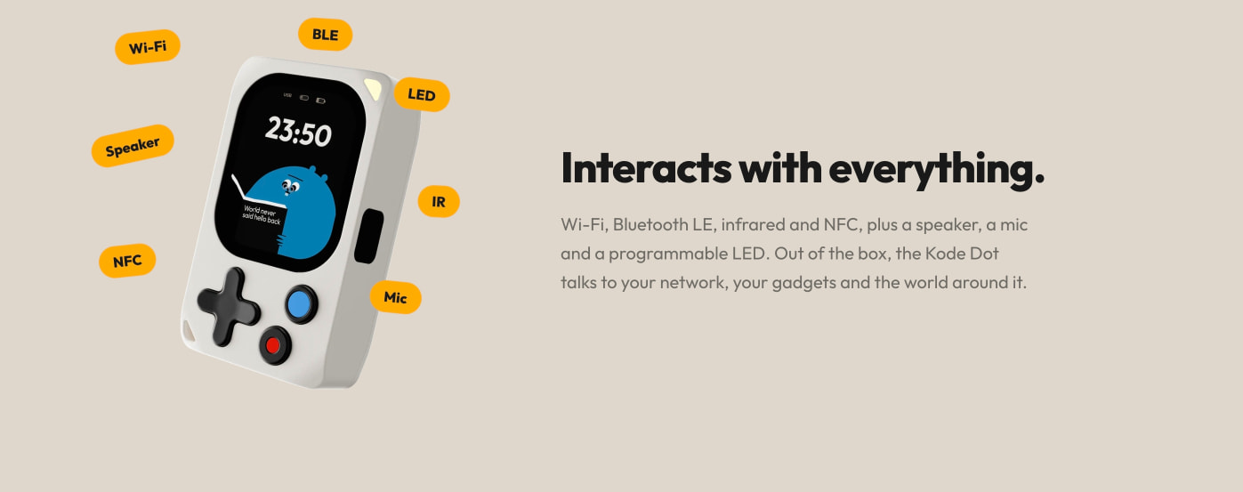 Kode Dot — The all-in-one pocket-size maker device captured website design