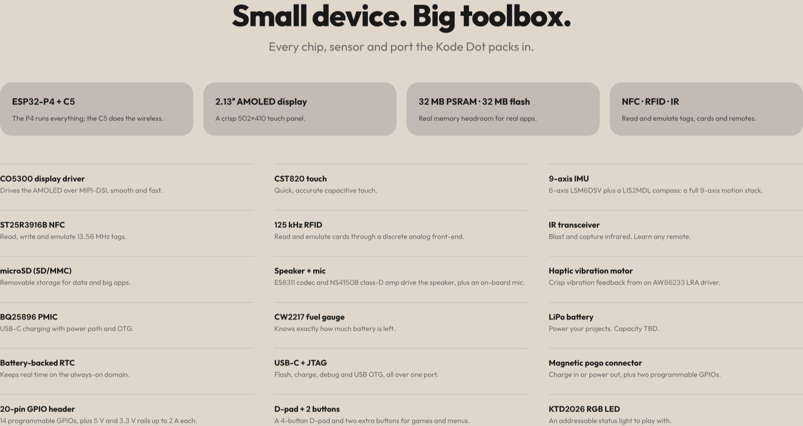 Kode Dot — The all-in-one pocket-size maker device captured website design