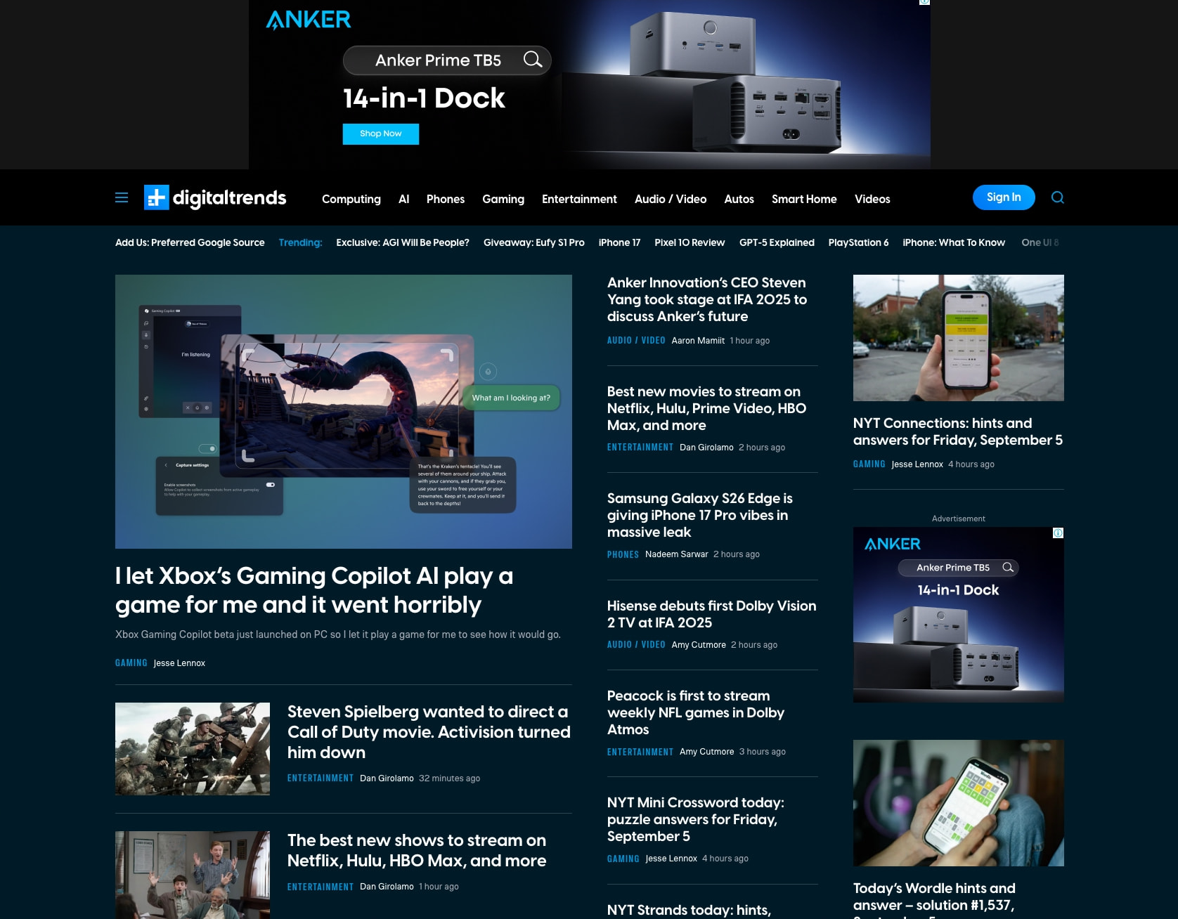 Digital Trends | Tech Product Reviews, How To, Best Ofs, deals and Advice captured website design